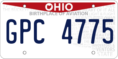 OH license plate GPC4775