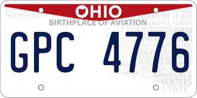 OH license plate GPC4776