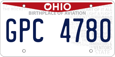 OH license plate GPC4780