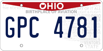 OH license plate GPC4781
