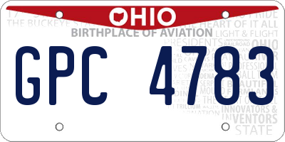 OH license plate GPC4783