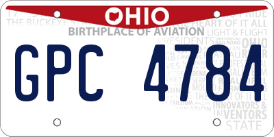 OH license plate GPC4784