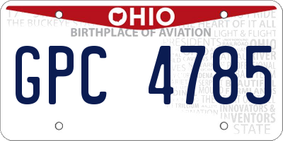 OH license plate GPC4785