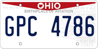 OH license plate GPC4786