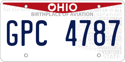 OH license plate GPC4787