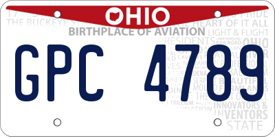 OH license plate GPC4789