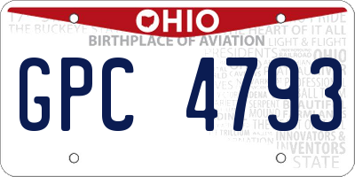 OH license plate GPC4793