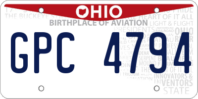 OH license plate GPC4794