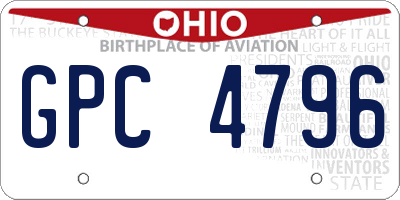 OH license plate GPC4796