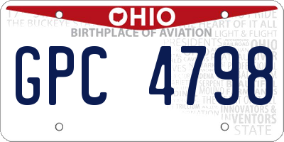 OH license plate GPC4798