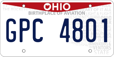 OH license plate GPC4801