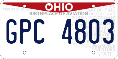 OH license plate GPC4803