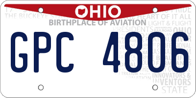 OH license plate GPC4806