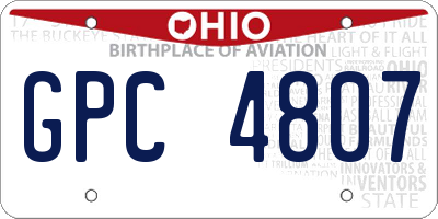 OH license plate GPC4807