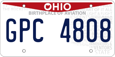 OH license plate GPC4808