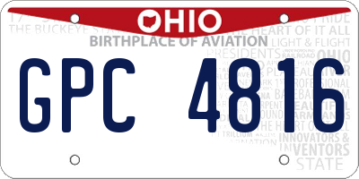OH license plate GPC4816