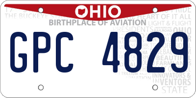OH license plate GPC4829