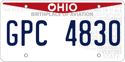 OH license plate GPC4830