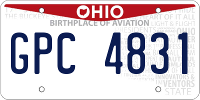 OH license plate GPC4831
