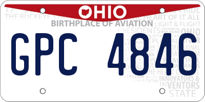 OH license plate GPC4846