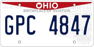 OH license plate GPC4847