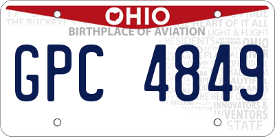 OH license plate GPC4849