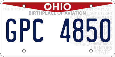 OH license plate GPC4850