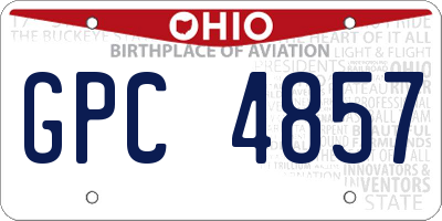 OH license plate GPC4857