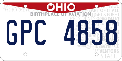 OH license plate GPC4858