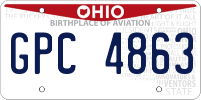 OH license plate GPC4863