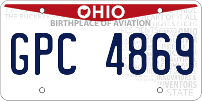 OH license plate GPC4869