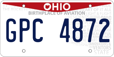 OH license plate GPC4872