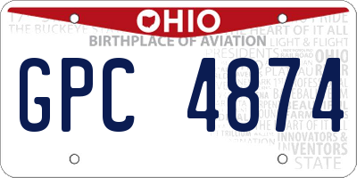 OH license plate GPC4874