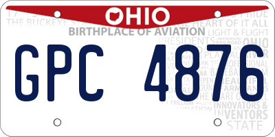 OH license plate GPC4876