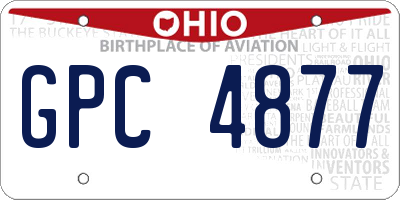OH license plate GPC4877