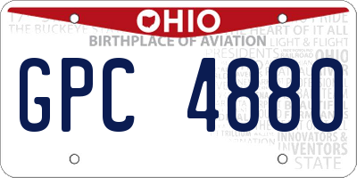 OH license plate GPC4880