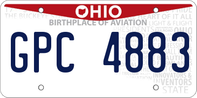 OH license plate GPC4883