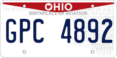 OH license plate GPC4892