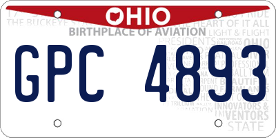OH license plate GPC4893