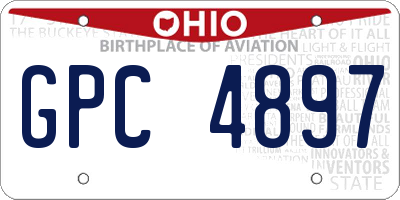 OH license plate GPC4897