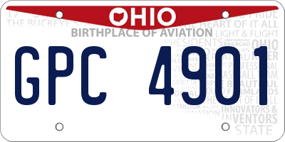OH license plate GPC4901