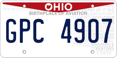 OH license plate GPC4907