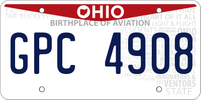 OH license plate GPC4908