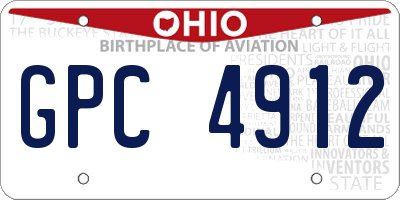 OH license plate GPC4912