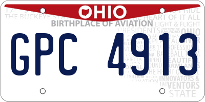 OH license plate GPC4913