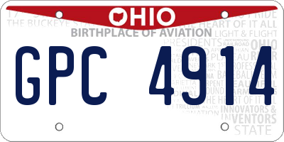 OH license plate GPC4914