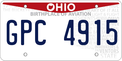 OH license plate GPC4915