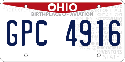 OH license plate GPC4916