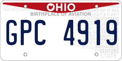 OH license plate GPC4919