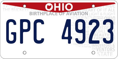 OH license plate GPC4923